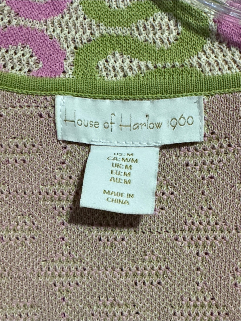 House of Harlow 1960 Festival Boho Pink & Green Knit Two-Piece Set - Picture 2 of 6